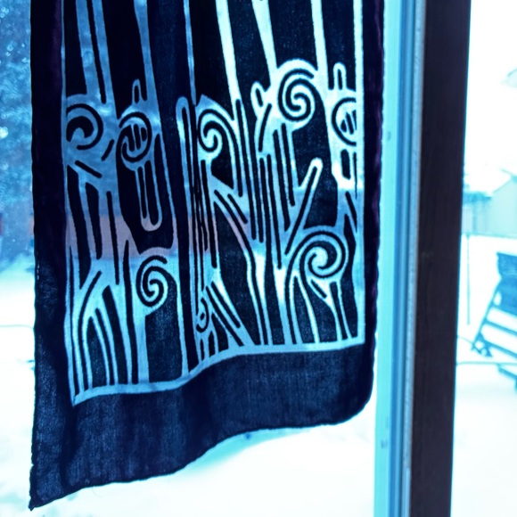 Holt Renfrew Burnt Velvet & Sheer Multicolored Long Rectangle Scarf - Picture 7 of 11